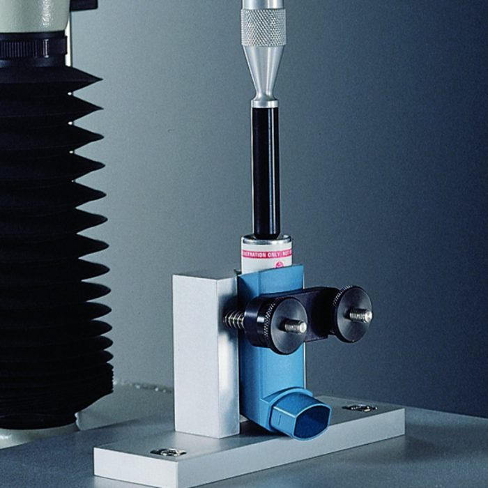 a/is - halterung für dosierinhalatoren zur bestimmung der auslösekraft und untersuchung der dosierventile