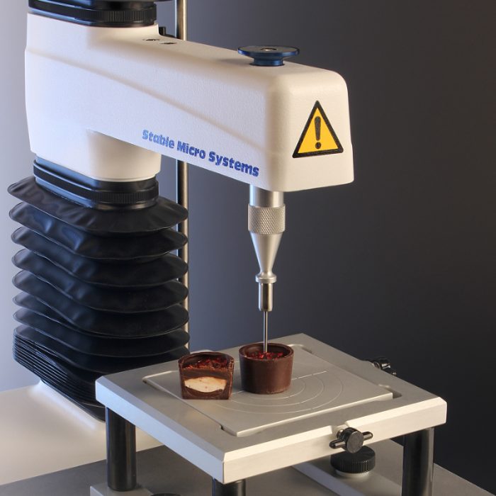 stempel mit 2 mm durchmesser für penetrations-messungen mit dem texture analyser, beispielsweise von schokolade und massen.