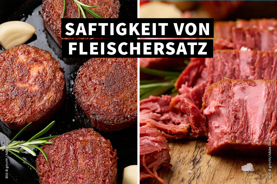 Saftigkeit bei Fleischersatz messen: Wasserbindung, Serumfreisetzung und Texturanalyse wino news titelbild saftigkeit